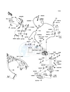 NINJA_ZX-10R_ABS ZX1000KEF FR XX (EU ME A(FRICA) drawing Brake Piping