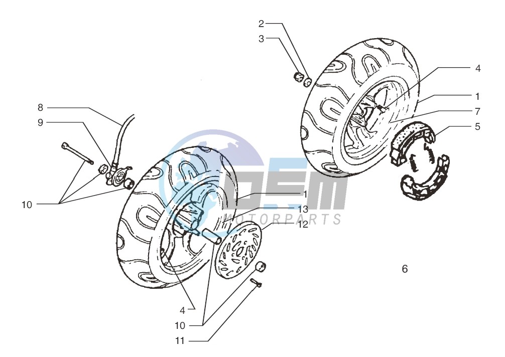 Front wheel-Rear wheel