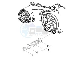 Fly 50 4t (25-30 kmh) drawing Flywheel magneto cover - Oil filter