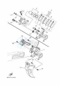 YZ125 (B4XA) drawing REAR BRAKE CALIPER