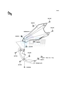 Z1000 ABS ZR1000EDFA FR XX (EU ME A(FRICA) drawing Cowling Lowers