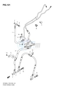 SFV650 (E3-E28) Gladius drawing FRONT BRAKE HOSE (SFV650AL1 E33)