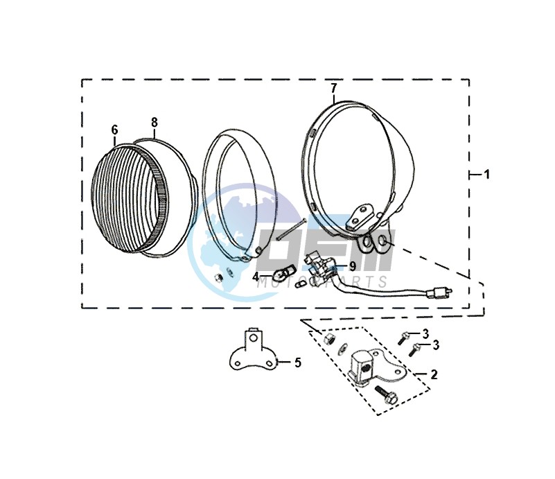 HEAD LIGHT / ALLO 50 (25 KM/H) (AJ05WA-NL) (L8-M0)