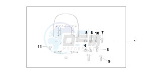 VT750C drawing CUSTOM WINDSHIELD