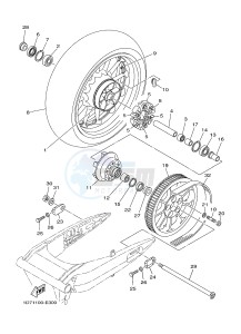 XV1900A MIDNIGHT STAR (1CR3) drawing REAR WHEEL