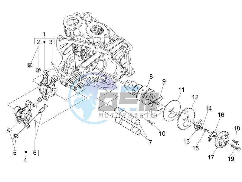 Camshaft - Rocking levers support unit