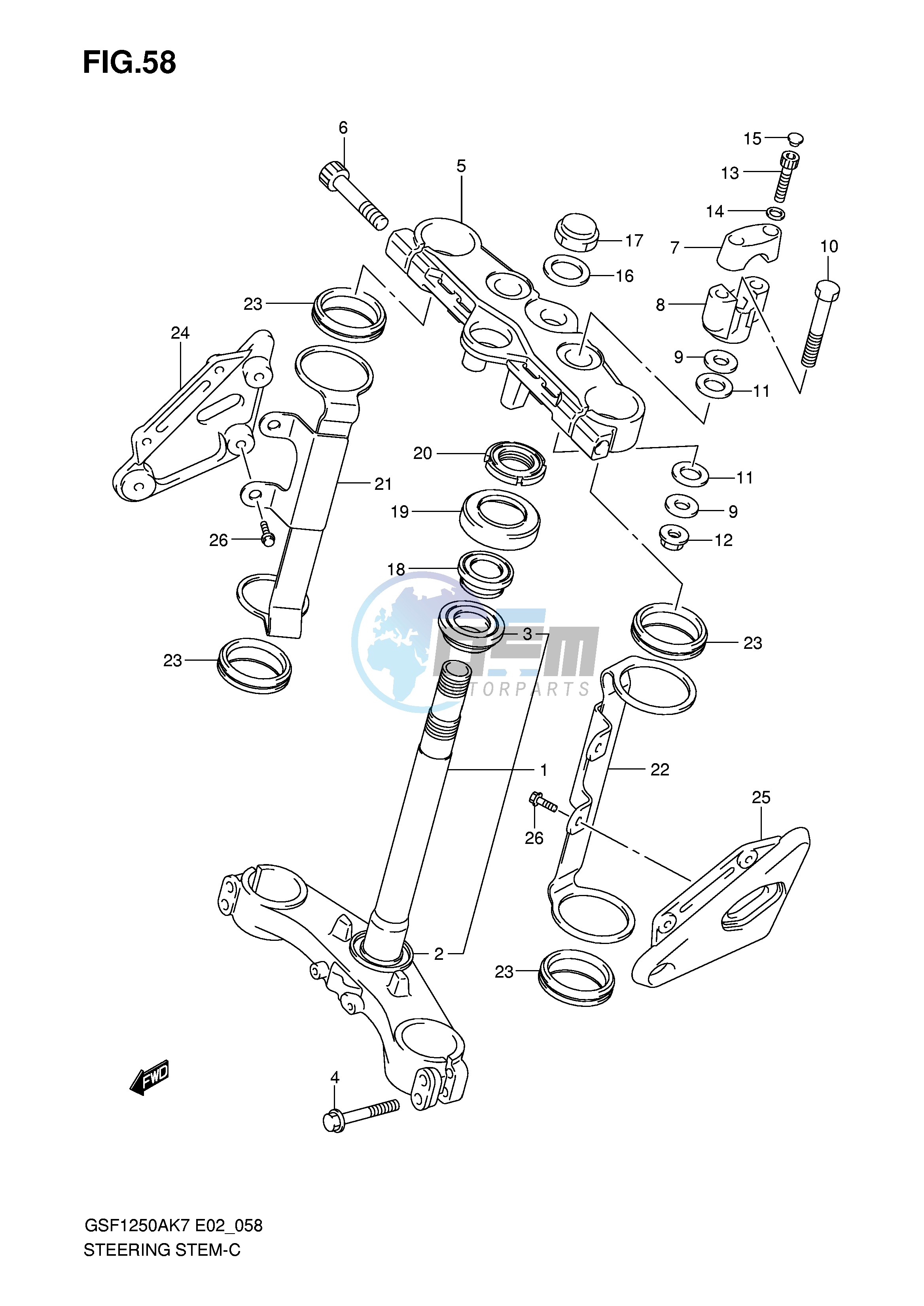 STEERING STEM (GSF1250K7 AK7 K8 AK8 K9 AK9)