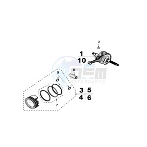 SAT 250 X drawing CRANKSHAFT AND ZUIGER