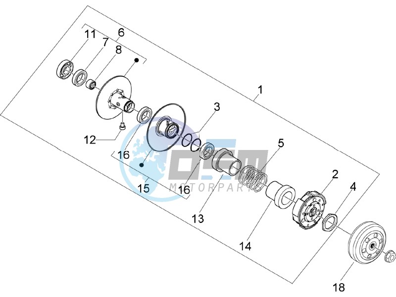 Driven pulley