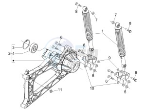 MP3 400 ie lt Touring drawing Rear suspension - Shock absorbers