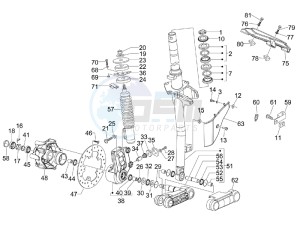 GTV 250 ie USA drawing Fork - steering tube - Steering bearing unit