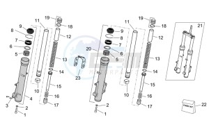 Pegaso Strada-Trail 650 ie drawing Front fork-trail version