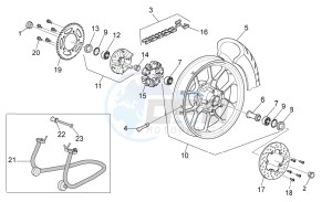 RS 125 E2 - E3 drawing Rear Wheel