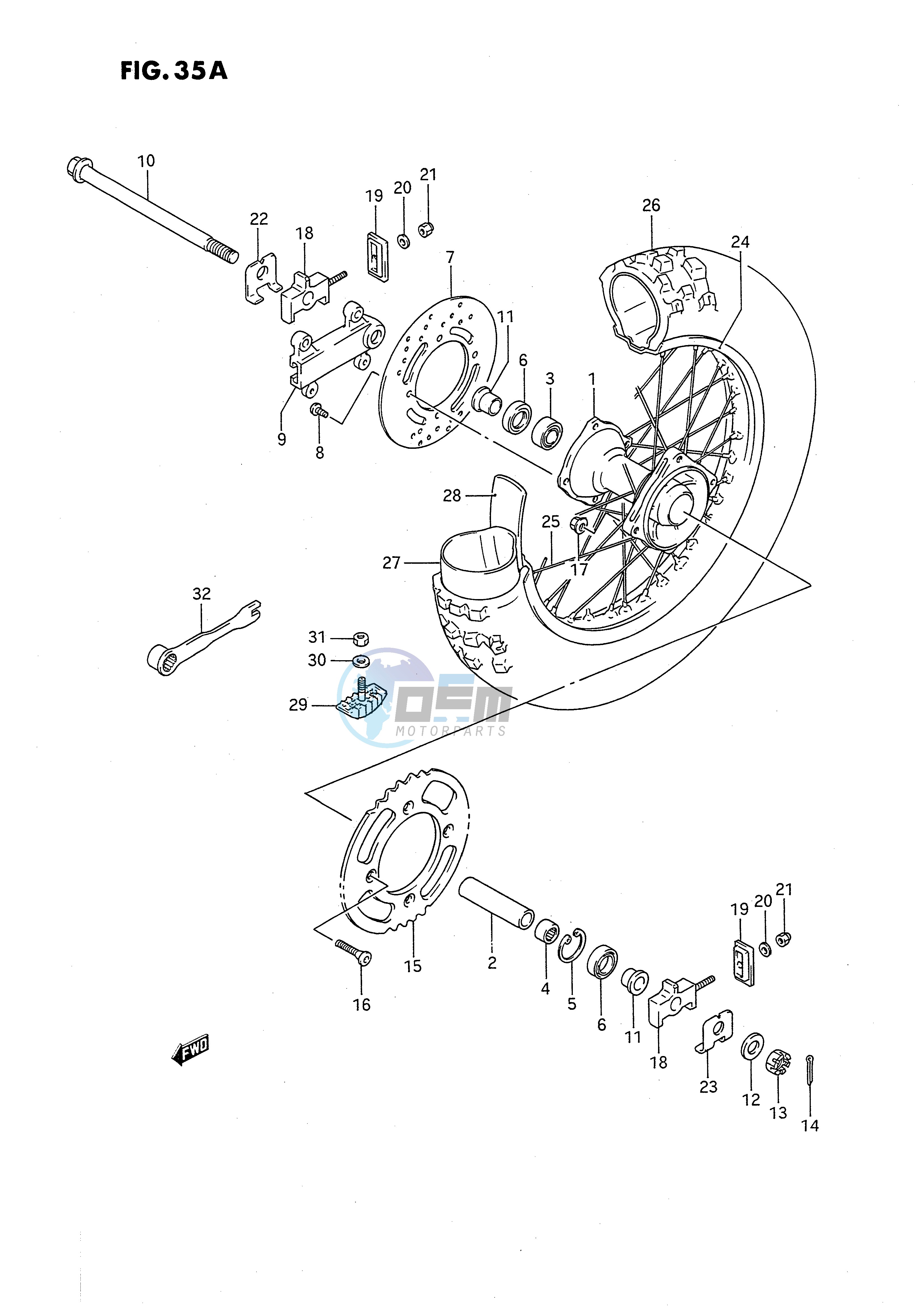 REAR WHEEL (MODEL L M N P R S)