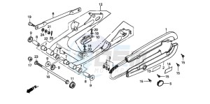 CG125 drawing REAR FORK/CHAIN CASE