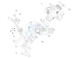 Liberty 50 iGet 4T 3V-2015-2017 (EMEA) drawing Throttle body - Injector - Union pipe