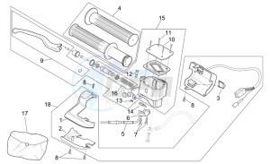 Scarabeo 125-250 e2 (eng. piaggio) drawing RH controls