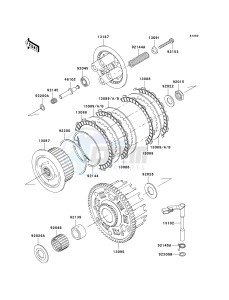 ZX 600 J [ZZR600] (J4) J4 drawing CLUTCH