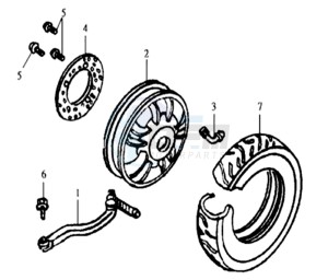 JOYRIDE 125 E2 drawing REAR WHEEL / REAR FORK