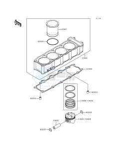 ZX 750 L [NINJA ZX-7] (L1-L3) [NINJA ZX-7] drawing CYLINDER_PISTON-- S- -