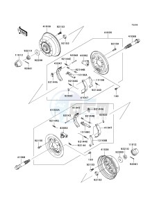 KAF 400 B [MULE 600] (B1) B1 drawing FRONT HUBS_BRAKES