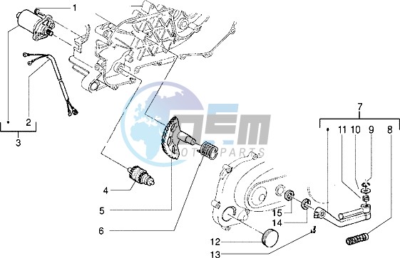 Starting motor-starter lever