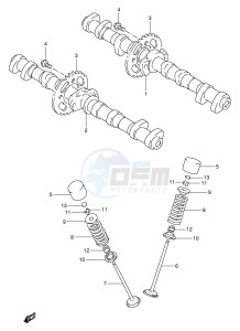 GSX-R1100W (E2) drawing CAM SHAFT - VALVE