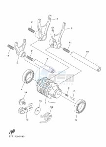 WR450F (B7R4) drawing SHIFT CAM & FORK