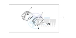 CBF1000 drawing 33 LITRE PANNIER SET PEARL AMBER YELLOW