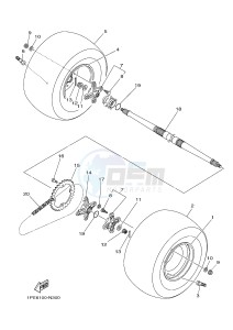 YFM700R YFM700RE RAPTOR 700R (1PE6 1PE7 1PE8) drawing REAR WHEEL