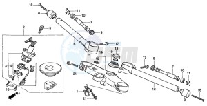 CBR600F3 drawing HANDLE PIPE/TOP BRIDGE