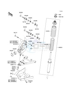 KVF 650 D ([BRUTE FORCE 650 4X4] (D6F-D9F) D7F drawing SUSPENSION