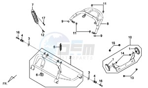 E-VIRID drawing REAR LUGGAGE FRAME - CENTRAL STAND - REAR SUSPENSION