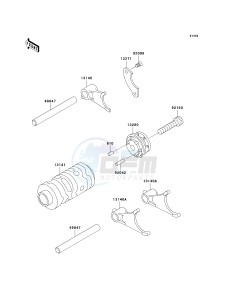 KX 65 A [KX65 MONSTER ENERGY] (A6F - A9FA) A8F drawing GEAR CHANGE DRUM_SHIFT FORK-- S- -