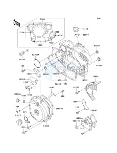 KSF 250 A [MOJAVE 250] (A15-A18) [MOJAVE 250] drawing ENGINE COVER-- S- -