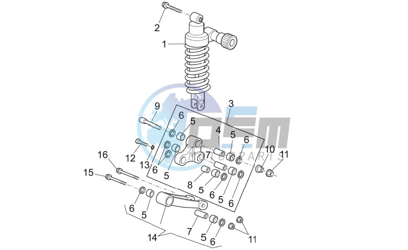 Connecting rod - rear shock abs.