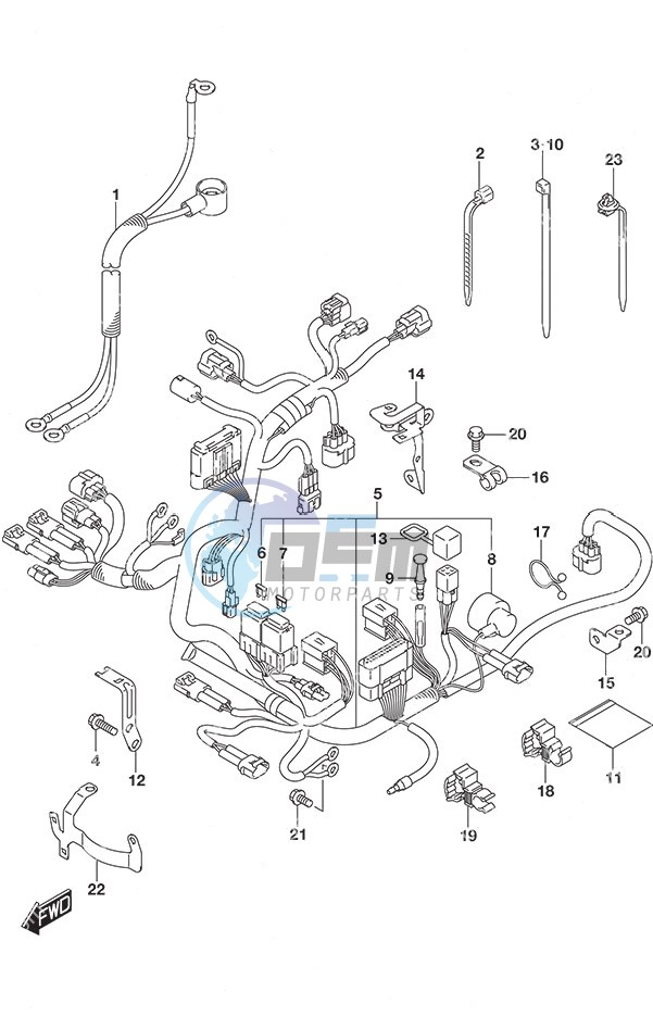 Harness Tiller Handle w/Power Tilt