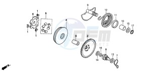 PK50SM WALLAROO drawing DRIVE FACE/KICK STARTER SPINDLE