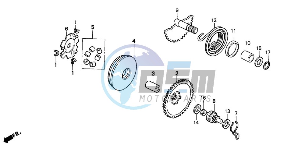 DRIVE FACE/KICK STARTER SPINDLE