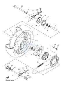 XJ6SA 600 DIVERSION (S-TYPE, ABS) (36DH 36DK) drawing REAR WHEEL