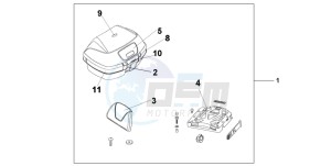 CBF600SA drawing TOP BOX 45L NORTH POLE BLUE