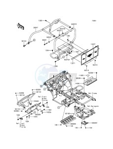 MULE 600 KAF400BGF EU drawing Guards/Cab Frame