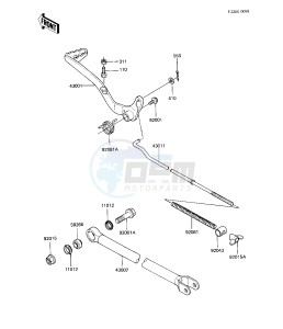 KX 125 B [KX125] (B1-B2) [KX125] drawing BRAKE PEDAL_TORQUE LINK -- KX125-B2- -