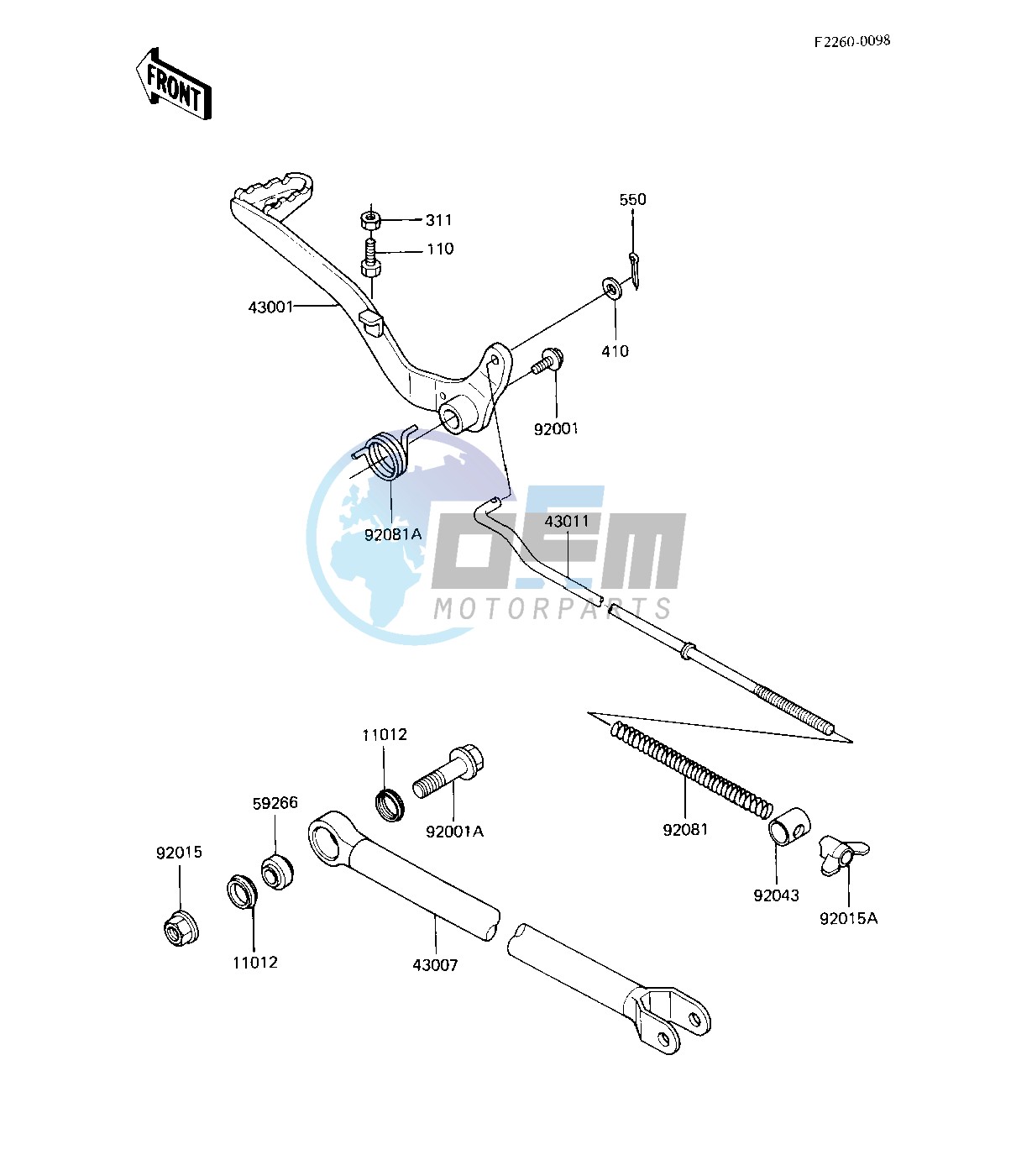 BRAKE PEDAL_TORQUE LINK -- KX125-B2- -