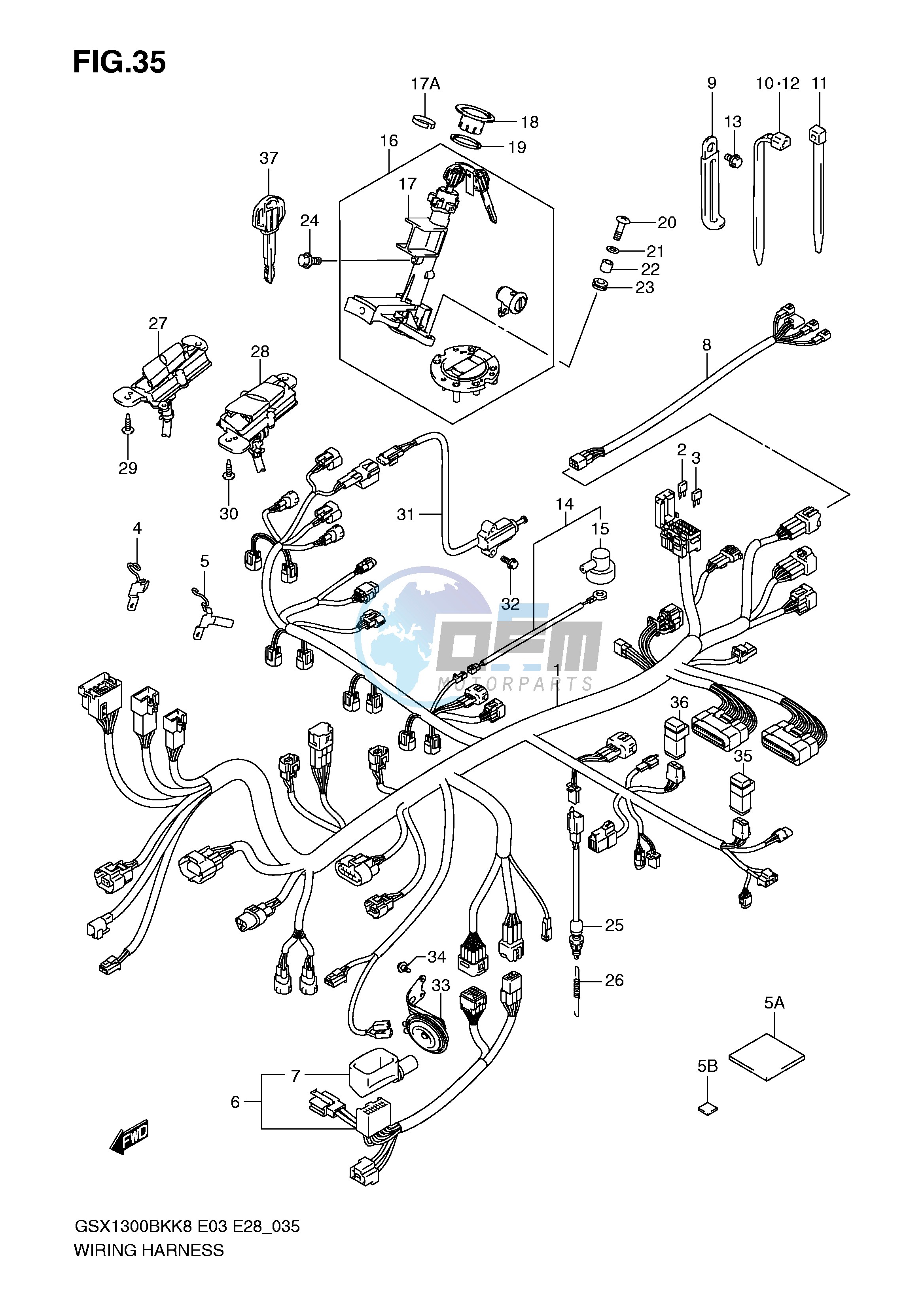 WIRING HARNESS (GSX1300BKK8 K9 E33)