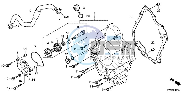 RIGHT CRANKCASE COVER/ WATER PUMP