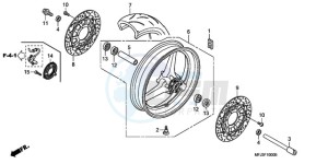 CBR600RR9 France - (F / CMF MME SPC) drawing FRONT WHEEL