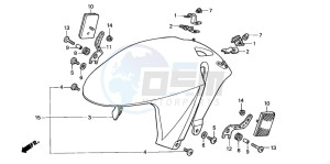 VTR1000SP RC51 drawing FRONT FENDER