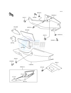 ZX 750 M [NINJA ZX-7R] (M1-M2) [NINJA ZX-7R] drawing SIDE COVERS_CHAIN COVER