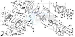 CB1300SA CB1300SUPERBOLD'OR drawing LEFT REAR COVER/WATER PUM P